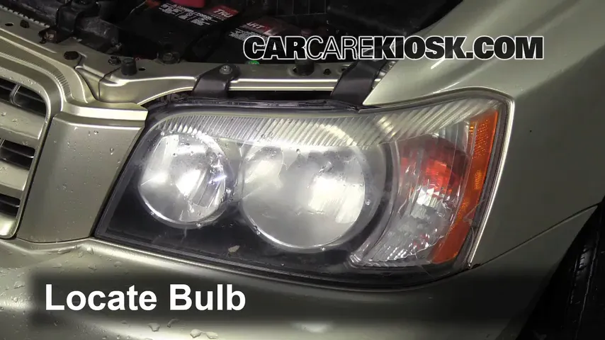 2003 Toyota Highlander 2.4L 4 Cyl. Lights Highbeam (replace bulb)